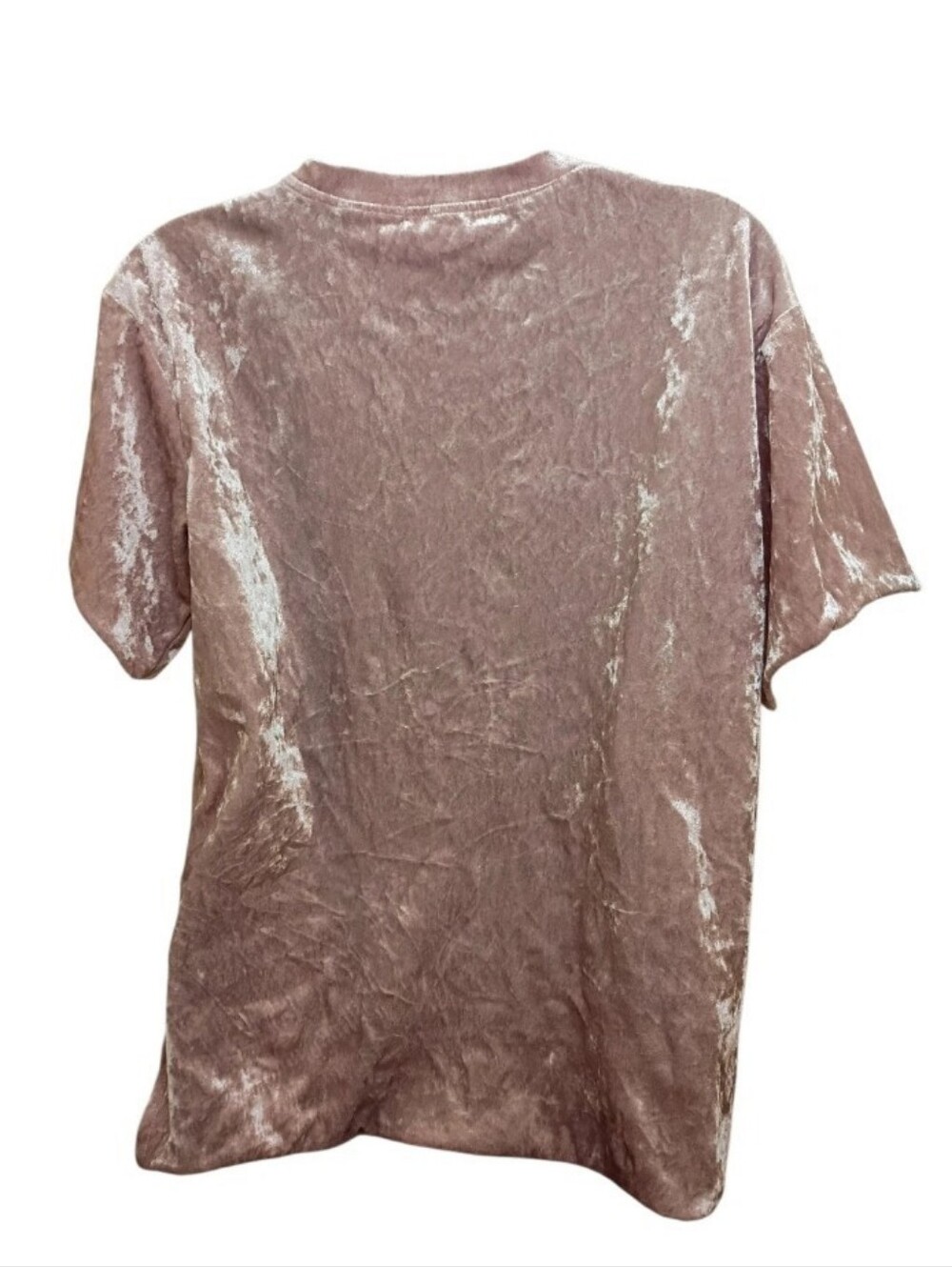 Shirt Size Medium Crushed Velvet Short Sleeve Tee - Blush Pink - Picture 3 of 8